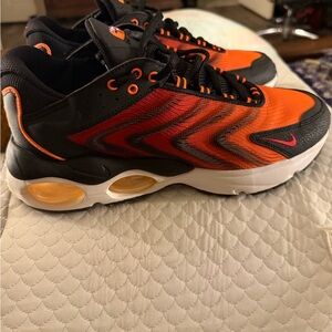 Nike Orange, Black and Red Mesh Athletic Sneakers